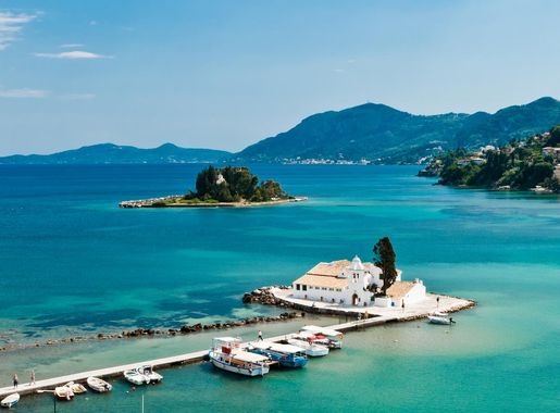 File:Islet of Pontikonisi and Vlacherna Monastery - Corfu - Ionian Islands  - Greece - 27 May 2011.jpg - Wikimedia Commons