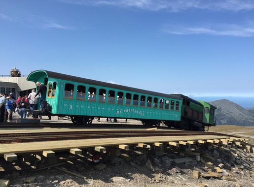 File:2016-09-03 14 29 18 One of the Mount Washington Cog Railway trains  picking up passengers at the summit of Mount Washington in Sargent's  Purchase Township, Coos County, New Hampshire.jpg - Wikimedia Commons