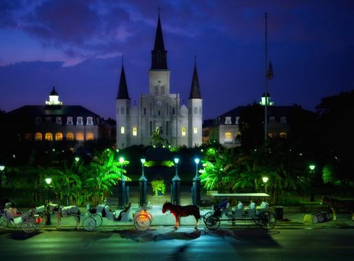 New Orleans evening city with horse carriages in Louisiana image - Free  stock photo - Public Domain photo - CC0 Images