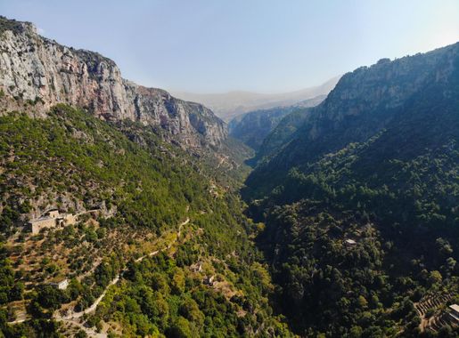 File:Qadisha Valley, Aerial View From Qannoubine Monastery.jpg - Wikimedia  Commons