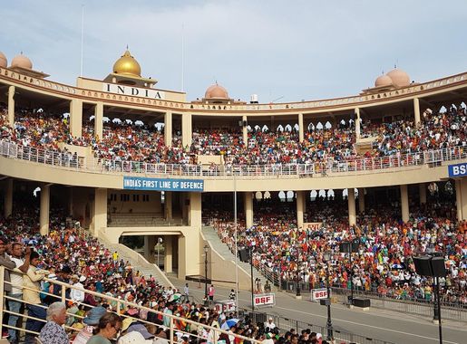 File:Indian Wagah Attari border arena -Wagah -Punjab -20190605 172115.jpg -  Wikimedia Commons