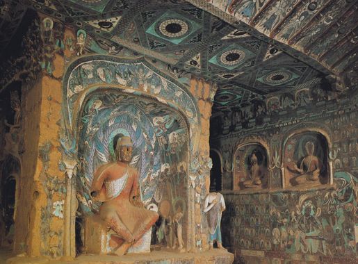 File:Sculpture and mural from cave 254. Pillar and north wall. Northern  Wei. Mogao.jpg - Wikimedia Commons