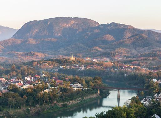 File:View from Mount Phou Si at sunset in Luang Prabang Laos.jpg -  Wikimedia Commons