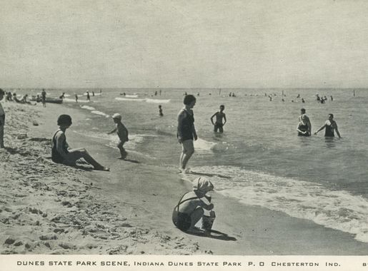 File:Beach Scene at Indiana Dunes State Park, circa 1930s - Chesterton,  Indiana (4200662235).jpg - Wikimedia Commons