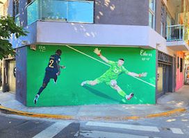 Mural de la mejor atajada de la historia de los mundiales