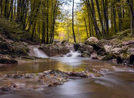 Roman bath waterfall