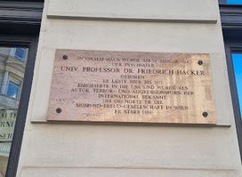 Professor Friedrich Hacker's Birthplace Historic Marker