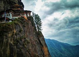Parking Lot for Paro Taktsang / Tiger's Nest.