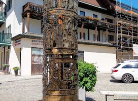 Bronze Fountain depicting the plague and founding of the Passion Play, Oberammergau