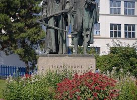 Statue of Tycho Brahe and Johannes Kepler