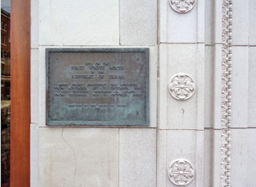 texas/houston/downtown-houston/landmark/site-of-the-first-white-house-of-the-republic-of-texas-marker