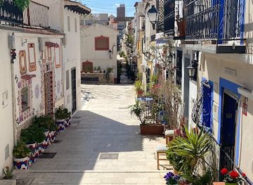 spain/alicante/barrio-de-santa-cruz/landmark/el-barrio-blue-flower-pots