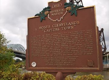ohio/western-ohio/landmark/moses-cleaveland-s-capital-town-historical-marker
