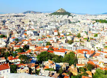 Greek Flag of Athens Acropolis