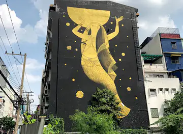 Golden Mermaid mural