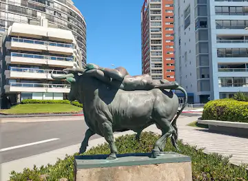 Bronze Bull Naked Woman