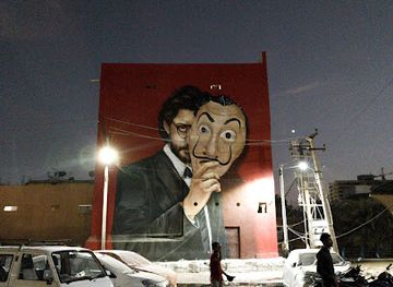 india/hyderabad/landmark/khaja-residency-money-heist-wall-art