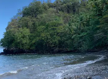 Black bay black sand beach