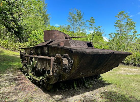 palau/peleliu/landmark/american-lvt-and-japanese-cannon