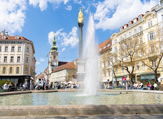 austria/graz/jakomini/landmark/fountain-at-am-eisernen-tor