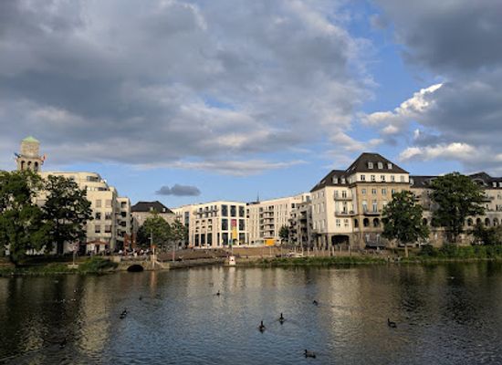 germany/ruhr/landmark/city-harbor-mulheim-ruhrbania