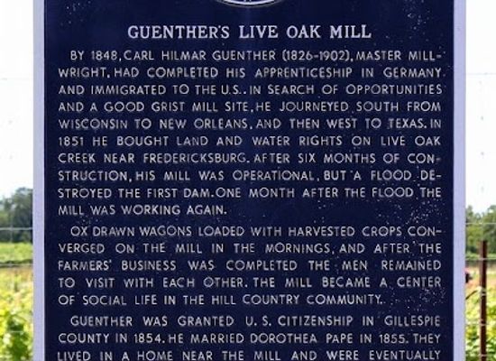 texas/hill-country/landmark/guenther-live-oak-mill-historical-marker