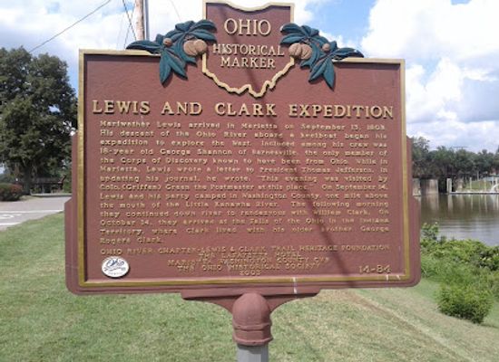 ohio/marietta/landmark/lewis-and-clark-historic-marker