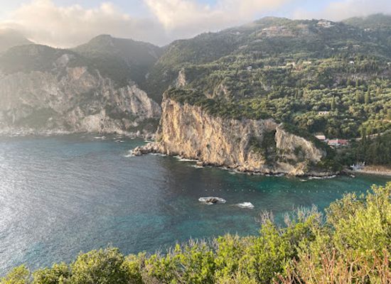 greece/corfu/paleokastritsa/landmark/metal-cross-vantage-point