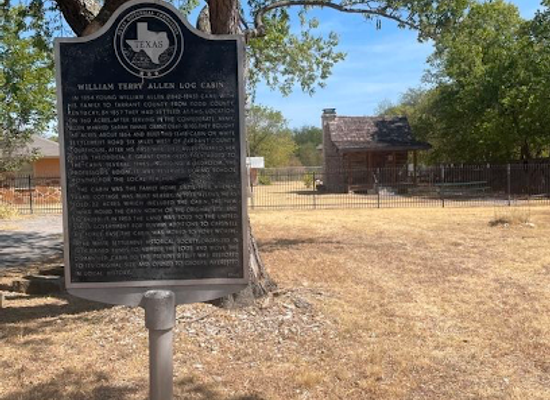 texas/west-texas/landmark/william-terry-allen-log-cabin-texas-state-historical-marker