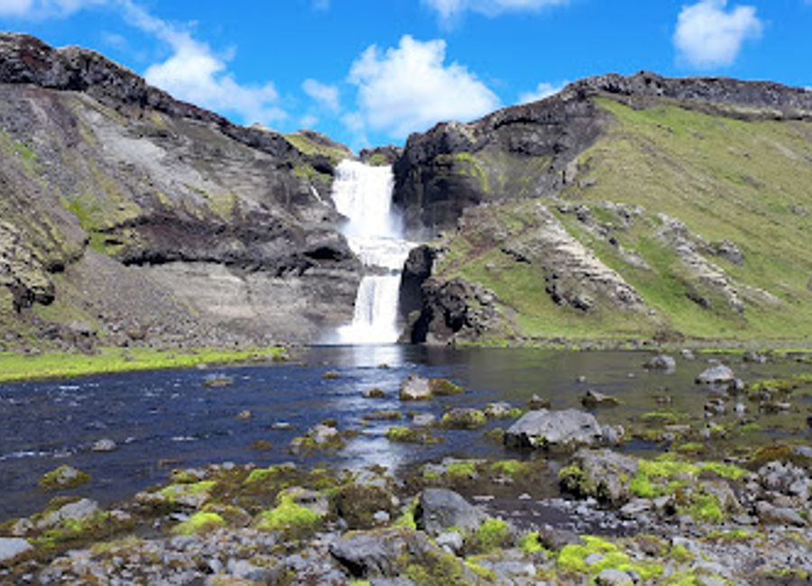 Discover the stunning Ófærufoss, a captivating waterfall in Iceland that showcases the country's breathtaking natural beauty and tranquil landscapes.