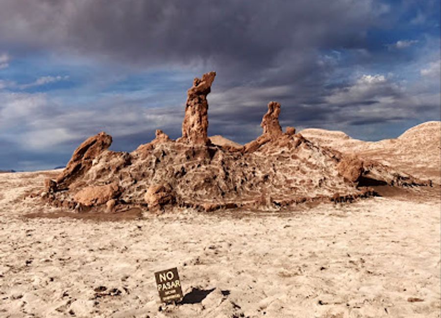 Explore the surreal landscapes of the Three Marias Valley of the Moon, a breathtaking tourist attraction in the Atacama Desert, Chile.