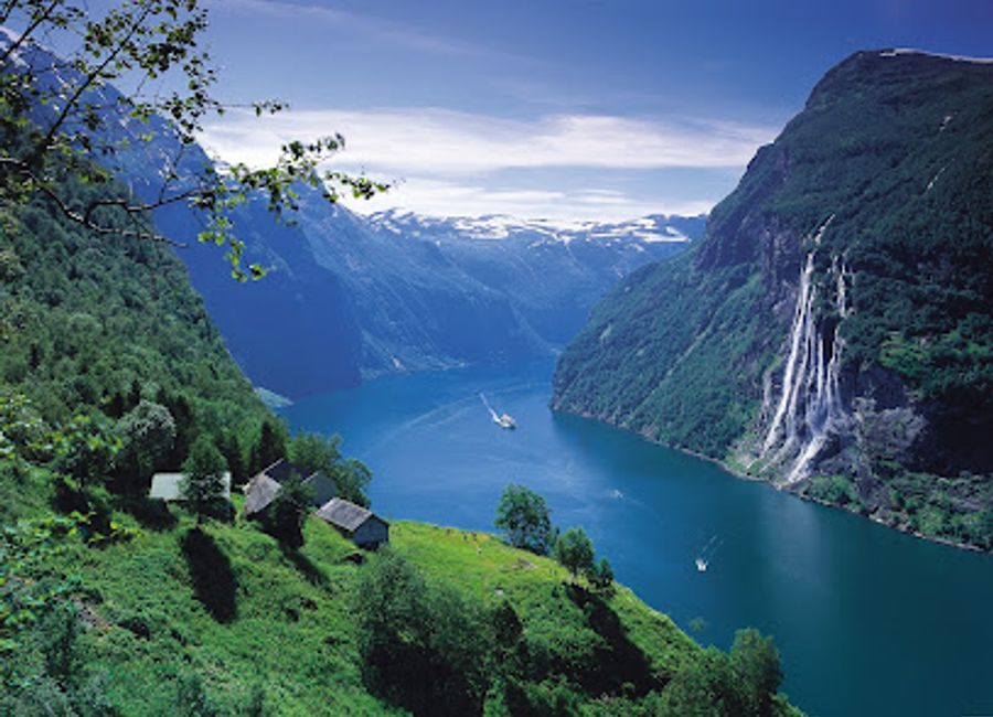 Discover the majestic Seven Sisters Waterfalls in Geirangerfjord, Norway, a breathtaking natural wonder that captivates visitors with its stunning cascades.