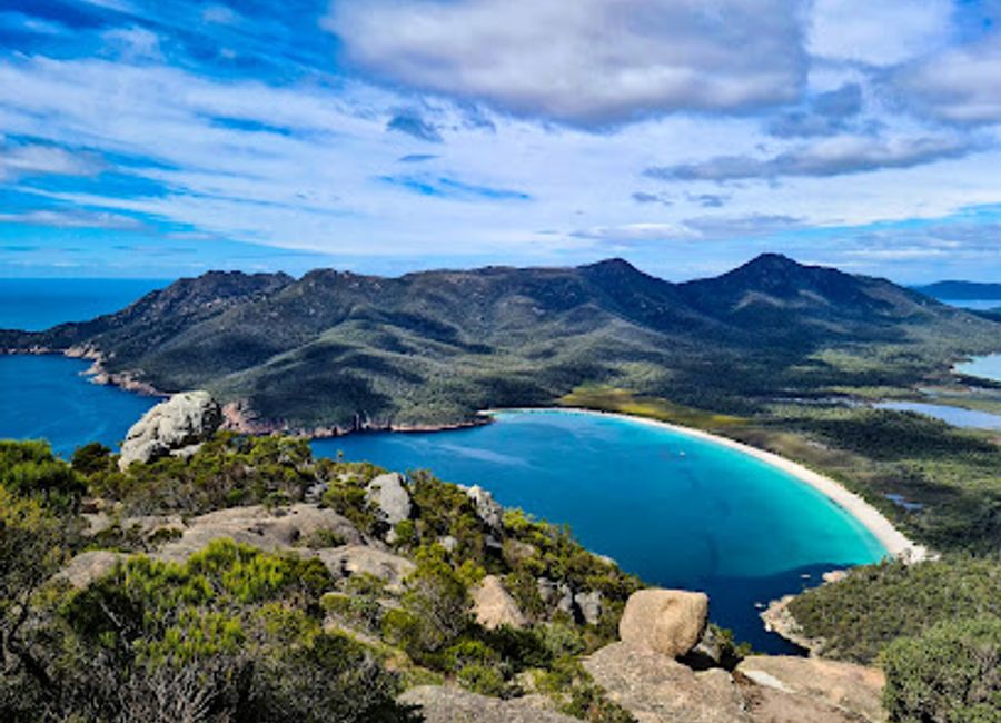 Discover the stunning vistas from Mount Amos Lookout in Freycinet National Park, a must-visit for nature lovers and adventure seekers in Tasmania.