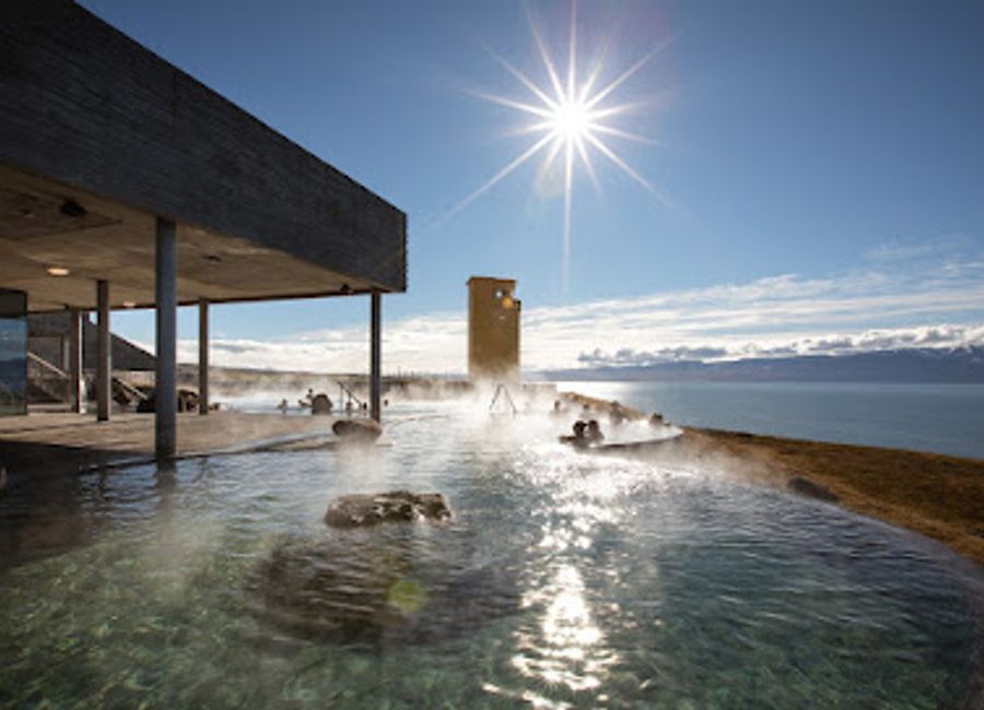 Experience the rejuvenating bliss of Geosea, Húsavík's premier geothermal sea baths, surrounded by stunning ocean views and serene landscapes.