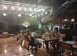 Thanh Dong organic garden restaurant,Basket boat & Cooking class