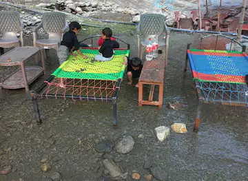 Restaurant at waterfall