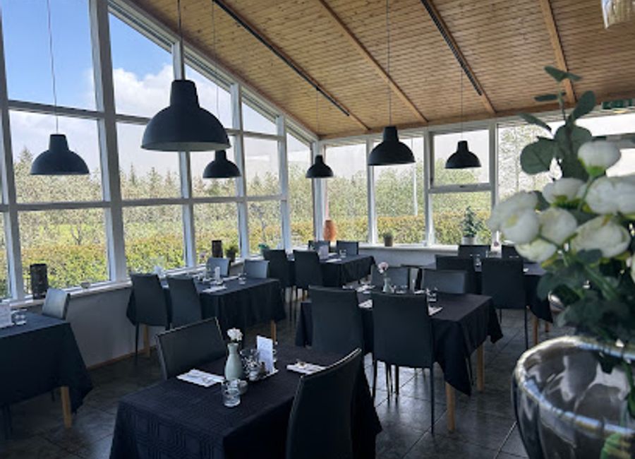 Experience authentic Icelandic cuisine at Hunkubakkar Farm Restaurant amidst breathtaking landscapes in Kirkjubæjarklaustur.
