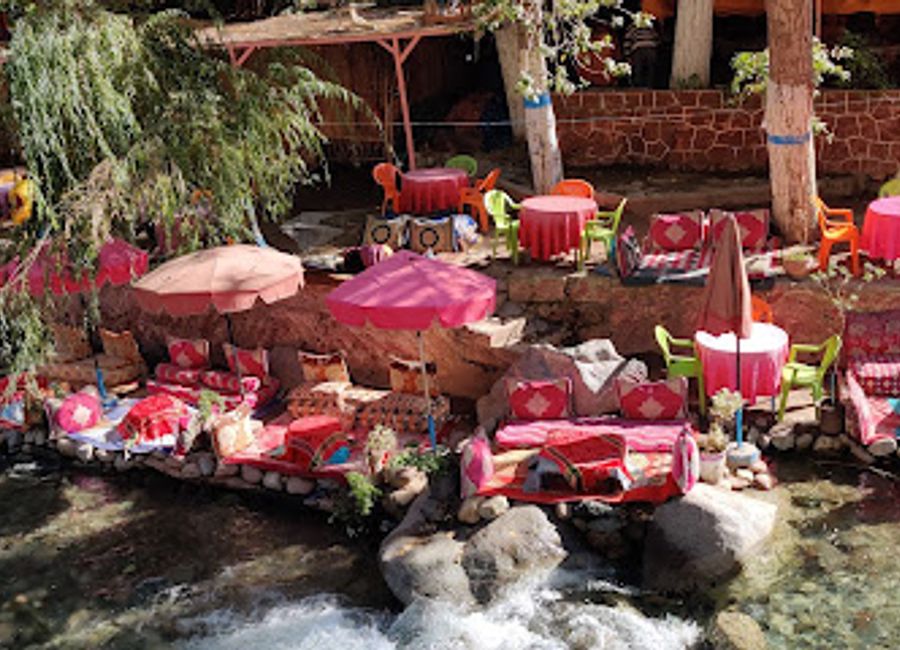 Experience authentic Moroccan cuisine in the heart of Ourika Valley at Café Restaurant Azaghar – where flavor meets breathtaking views.