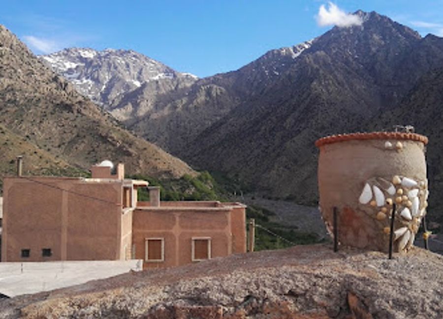 Experience authentic Moroccan cuisine at Git Le Toubkal in Aroumd, surrounded by breathtaking views of the Atlas Mountains.