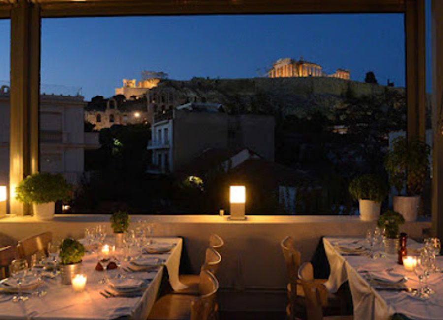 Experience authentic Greek cuisine with breathtaking views of the Acropolis at Strofi Athenian Restaurant in Athens.