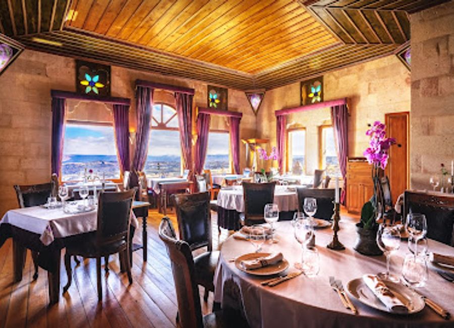 Experience authentic Turkish cuisine with breathtaking views at Lil'a Restaurant in Uçhisar's Museum Hotel.