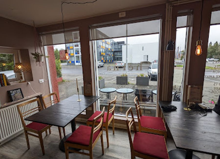 Experience cozy dining at Hérna Café in Húsavík – where great food meets breathtaking views.