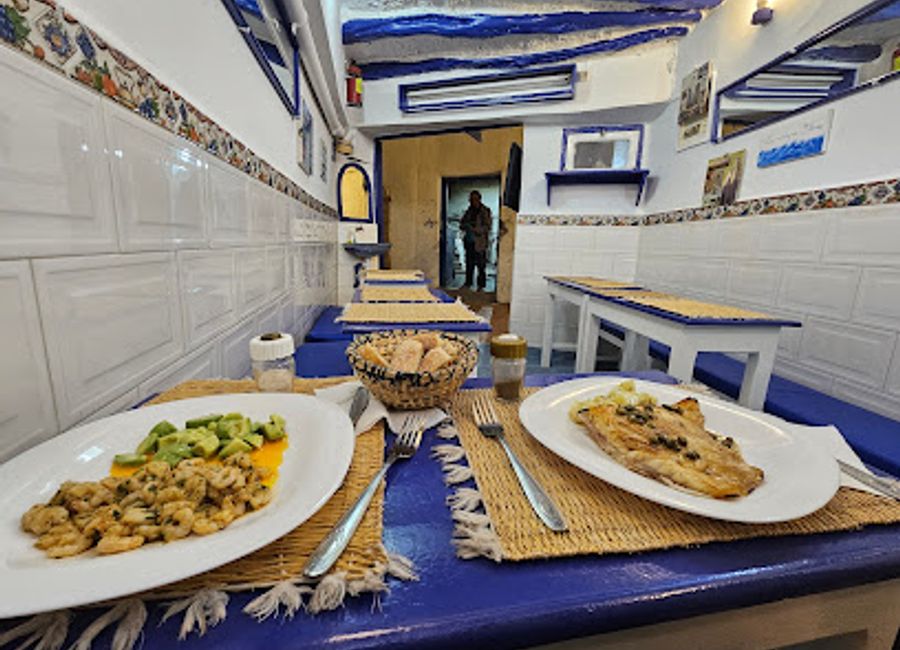 Experience authentic Moroccan cuisine at Resto Vague Bleue in Essaouira - where flavors meet tradition in a delightful dining atmosphere.