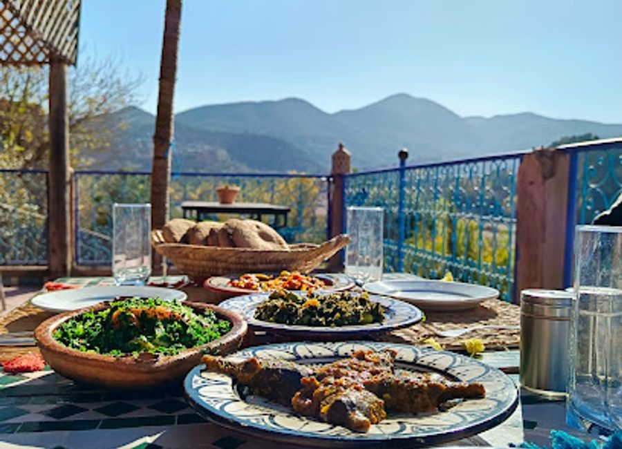 Discover serenity at Jnane Ayam Atlas: an organic hotel and restaurant nestled in the breathtaking Ourika Valley, offering delicious cuisine and tranquil accommodations.