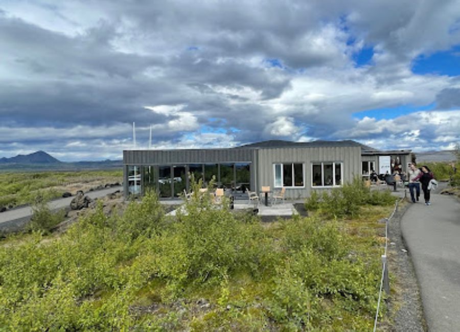 Discover delicious homemade meals and unique souvenirs at Kaffi Borgir, set against the stunning backdrop of Dimmuborgir's lava formations.