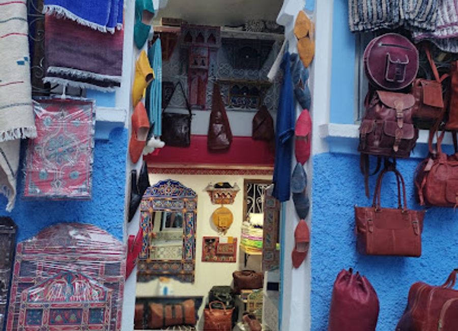 Discover unique Moroccan souvenirs at Hibart Souvenirs Shop, a charming destination in Chefchaouen for travelers seeking authentic local crafts.