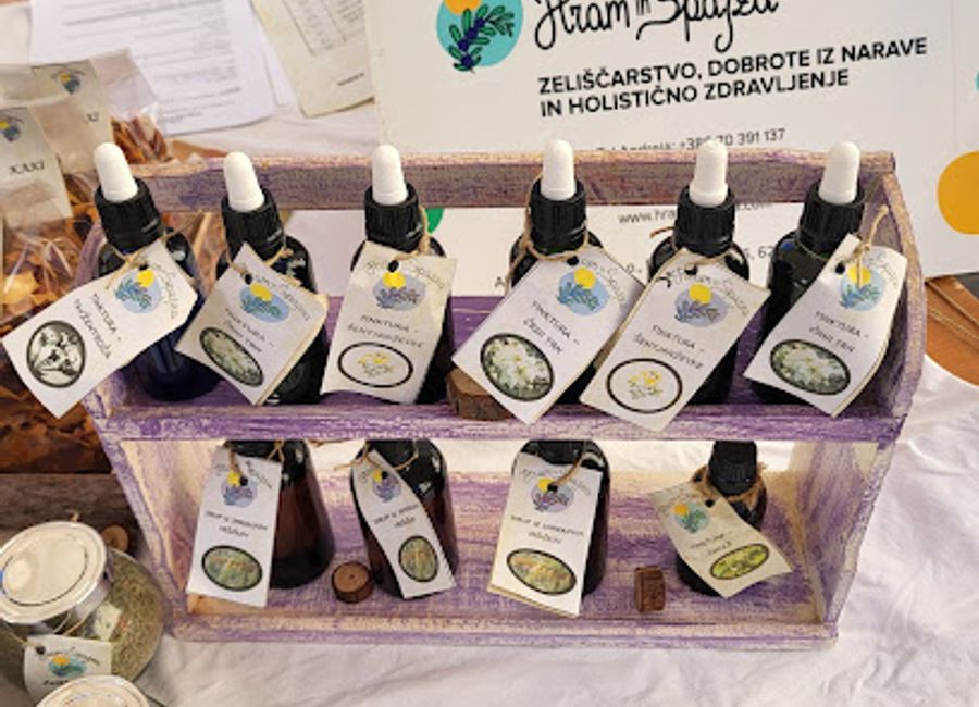 Explore the aromatic world of herbs at Hram in špajza, a charming herb shop in Divača, Slovenia, offering natural remedies and unique local products.