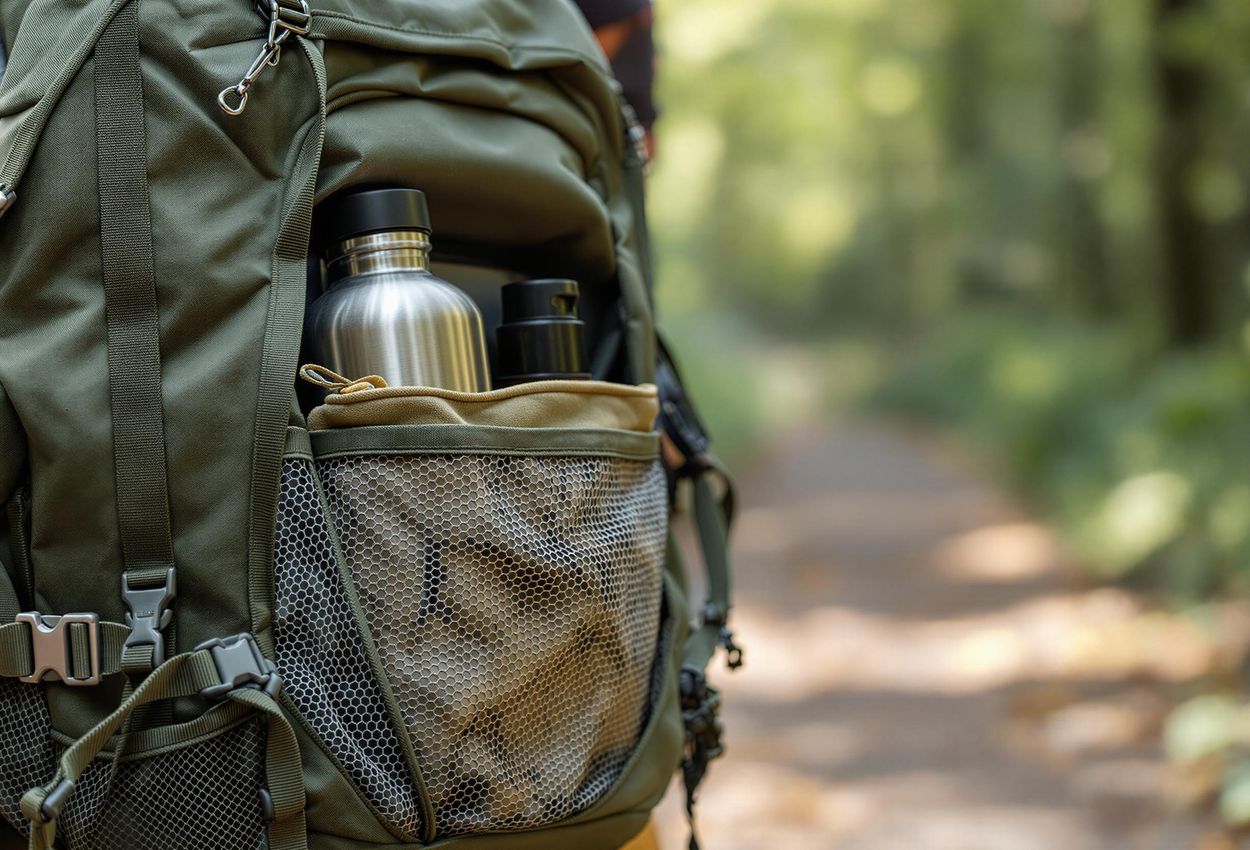 A detailed close-up photo showcases a hiker