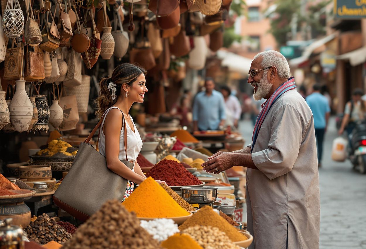 A candid photograph capturing a solo female traveler