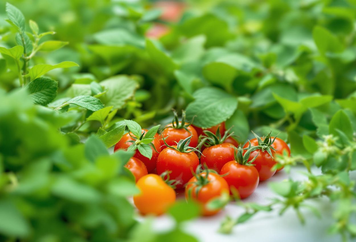 A detailed photograph showcasing the vibrant hydroponic garden at Amilla Maldives, highlighting the resort